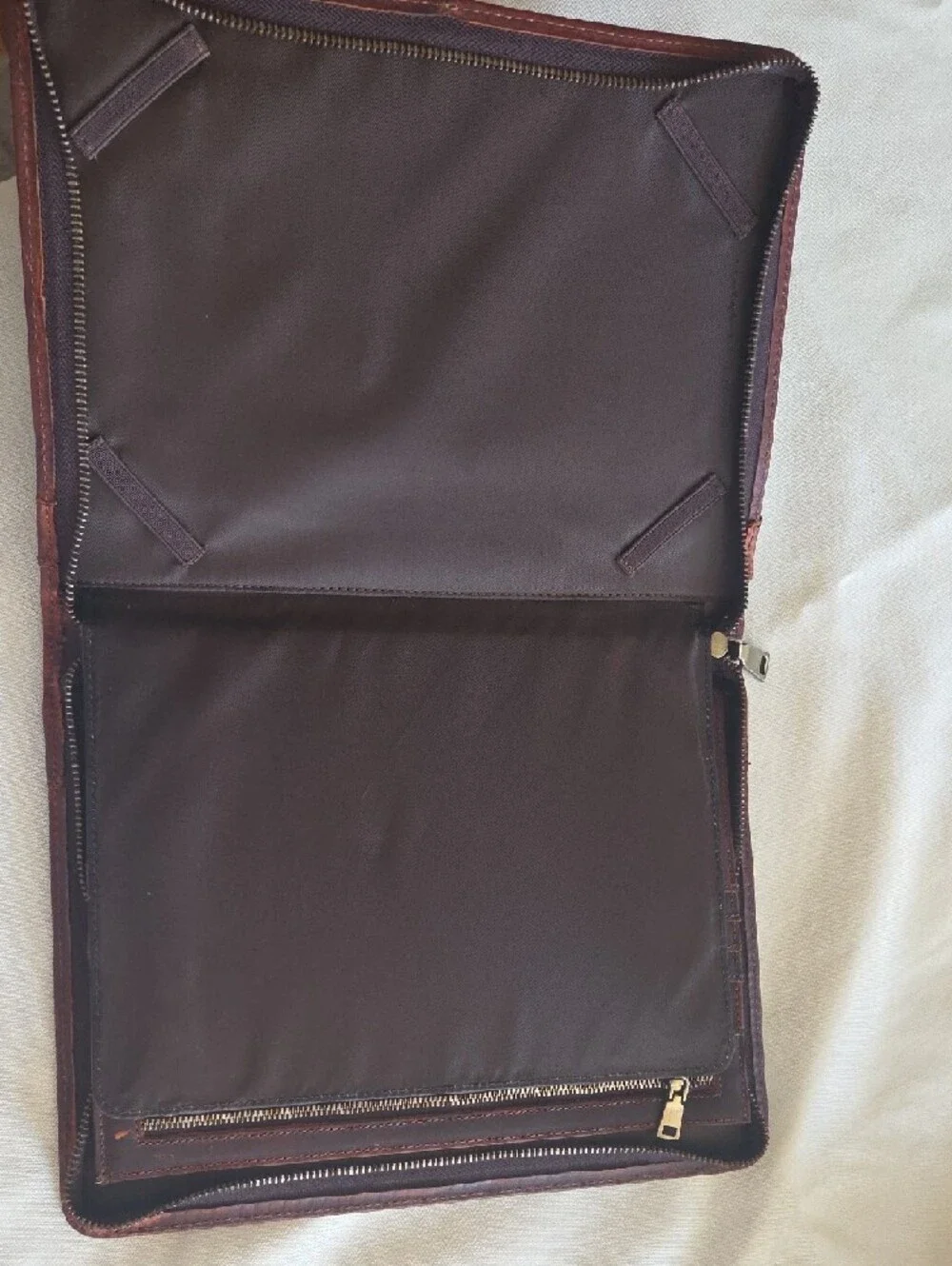 Men's Brown Leather Briefcase Messenger Bag